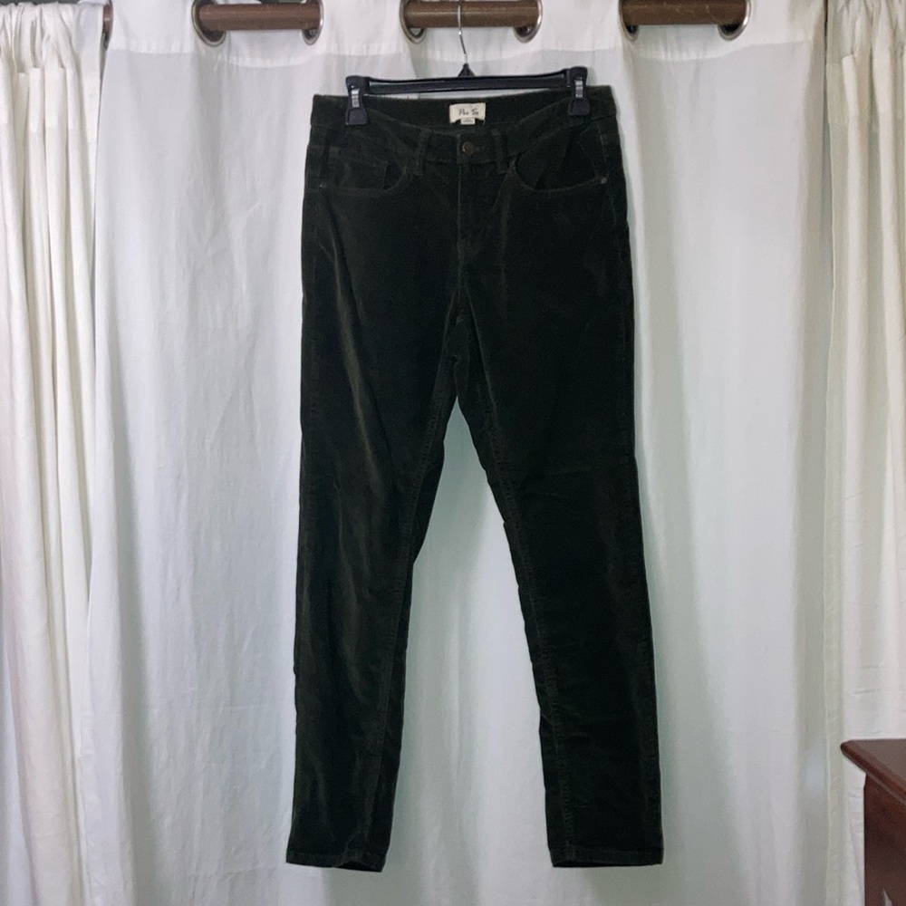 Per Se green corduroy skinny leg pants